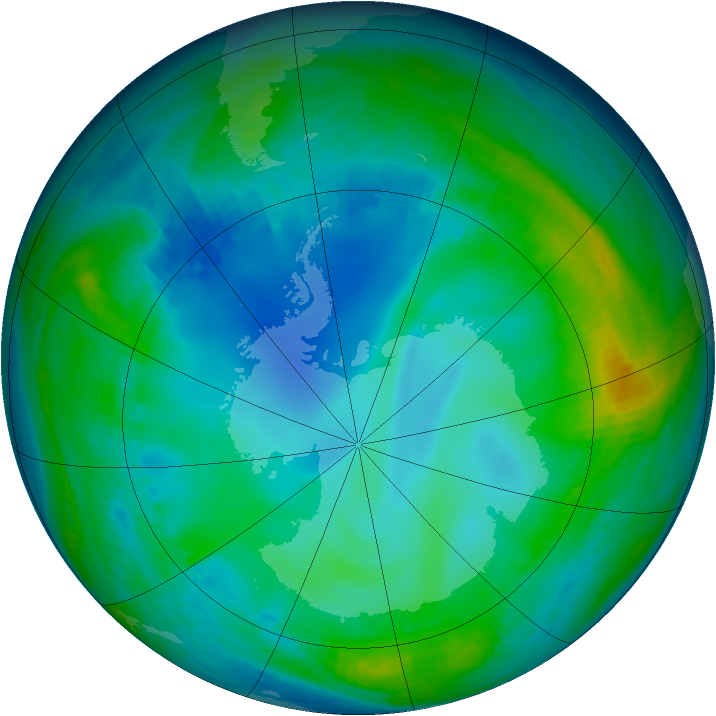 Antarctic ozone map for 28 May 1998